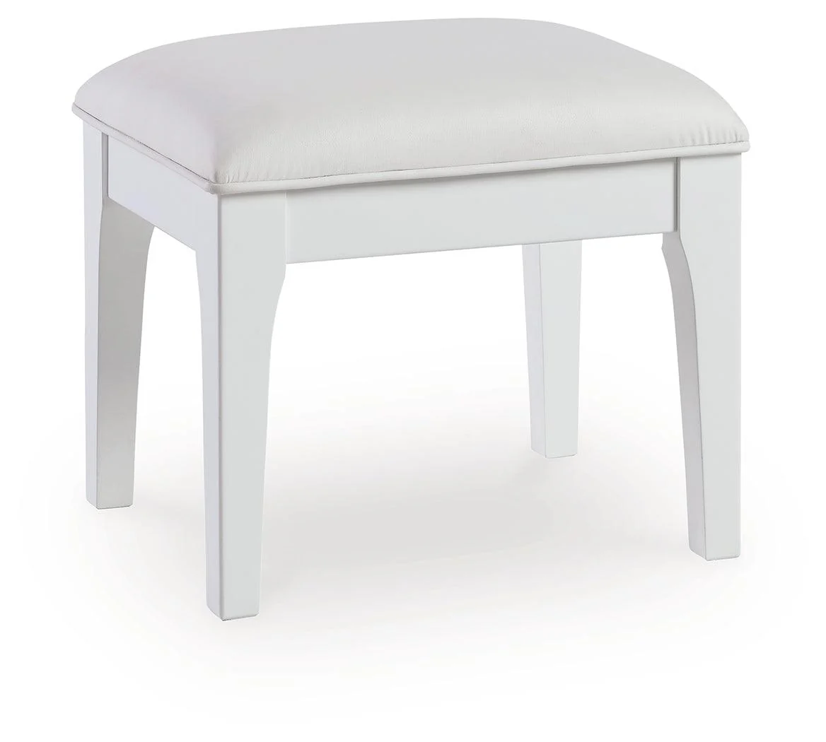 Chalanna White Vanity Stool - Image 2