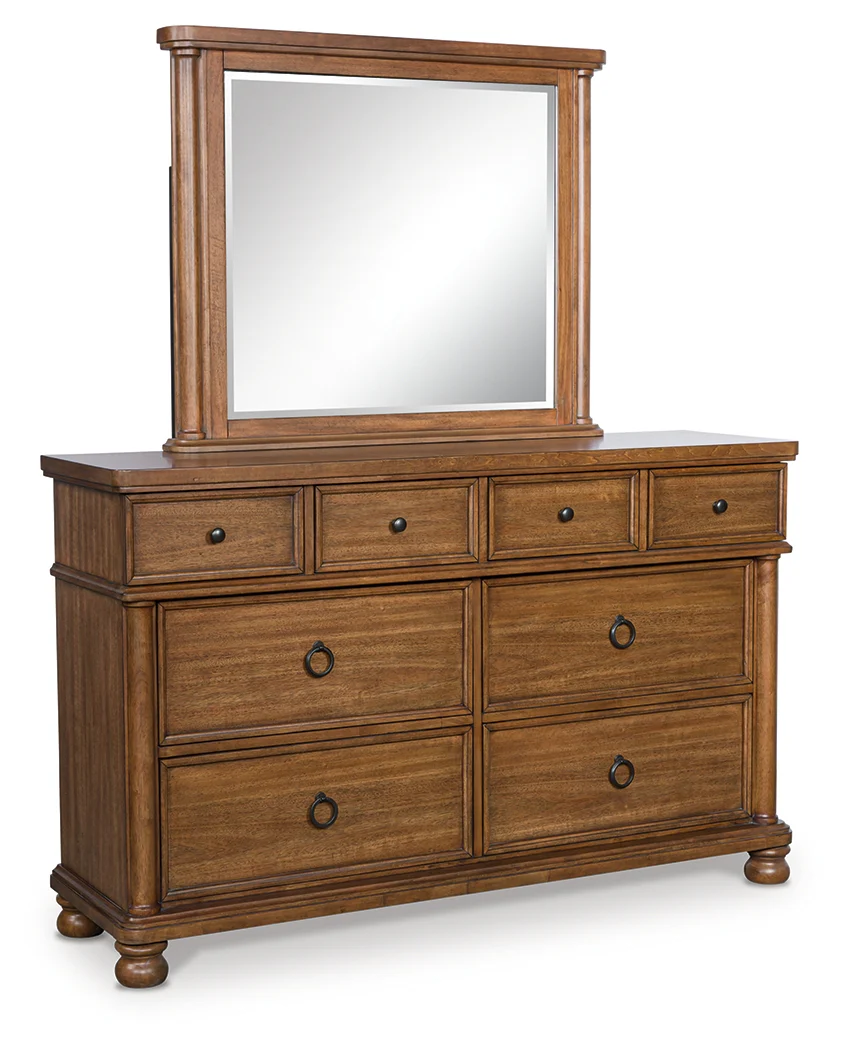 Rowlenstown Brown Dresser and Mirror - Image 2