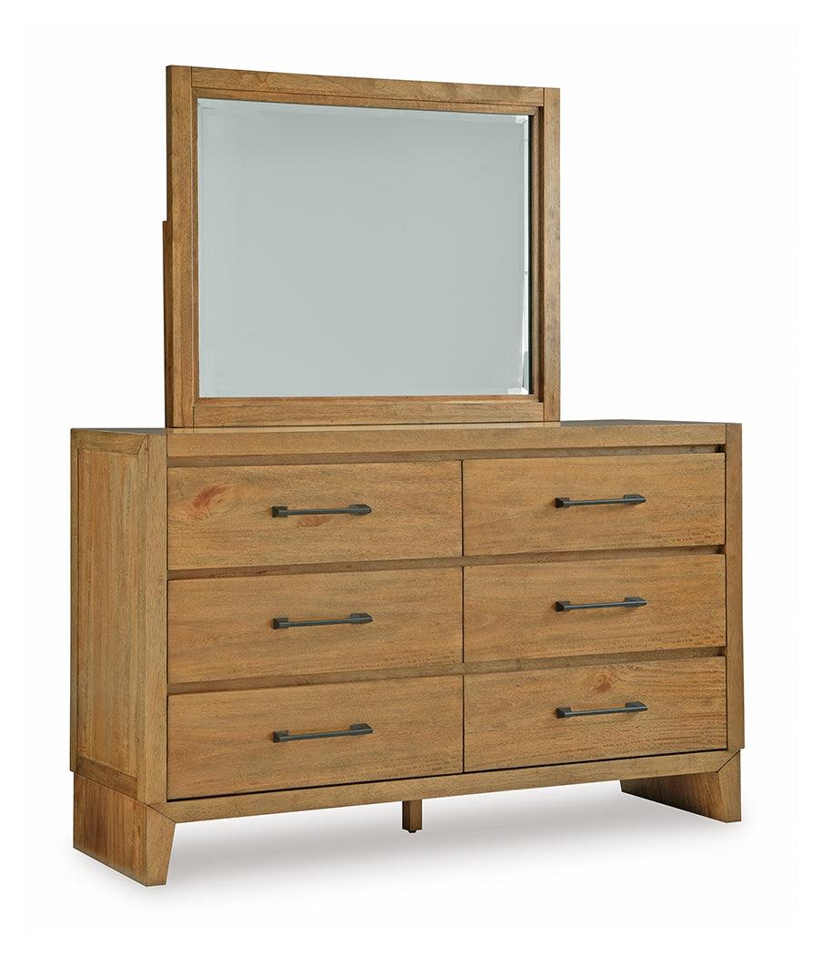 Sherbana Light Brown Dresser and Mirror - Image 2