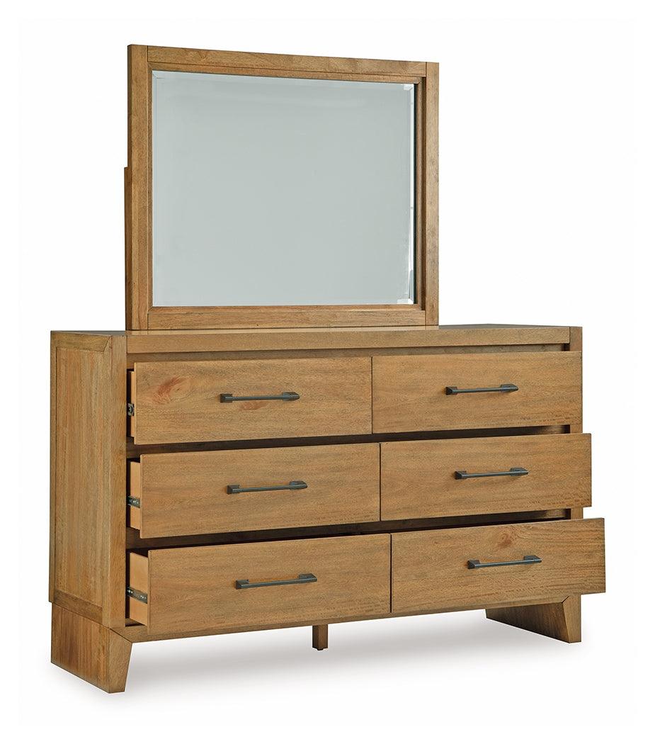 Sherbana Light Brown Dresser and Mirror - Image 3