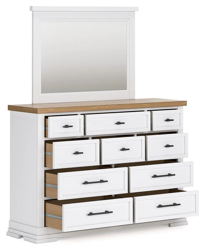 Ashbryn White Natural Dresser And Mirror - Image 3