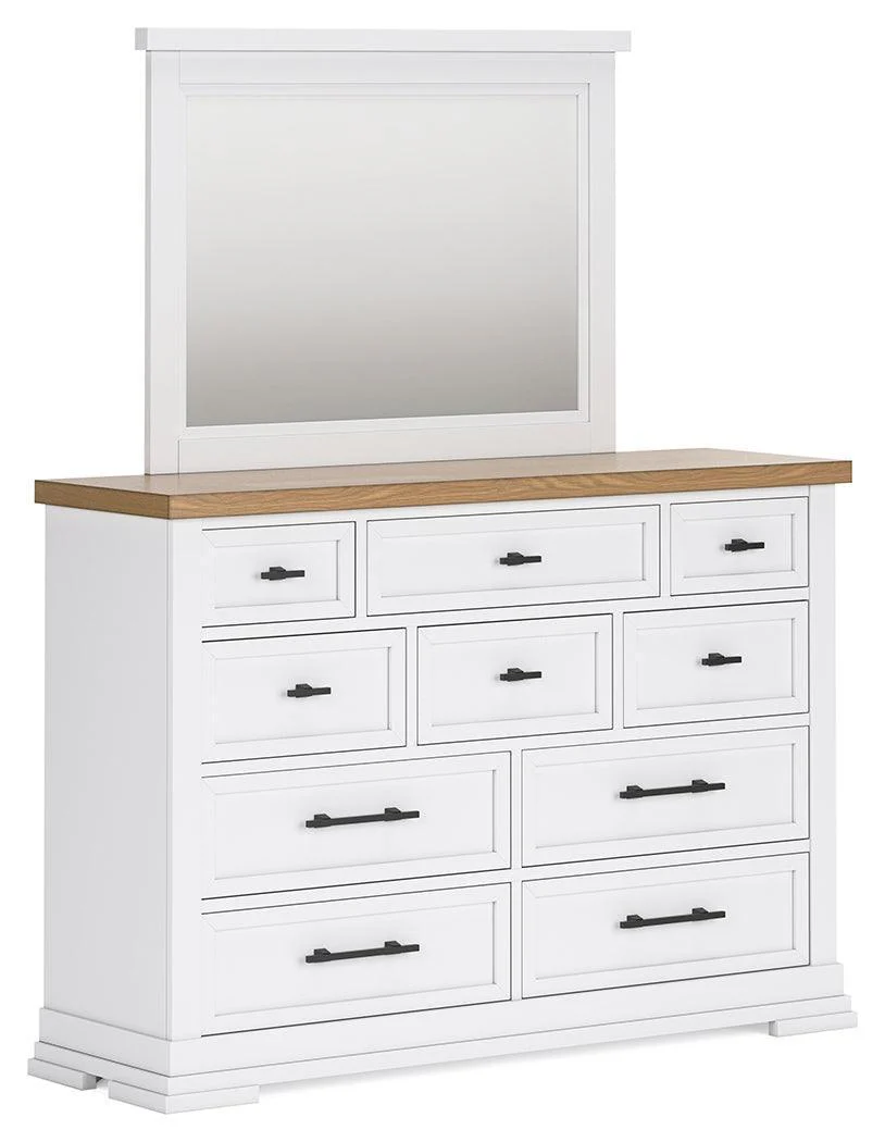 Ashbryn White Natural Dresser And Mirror - Image 2