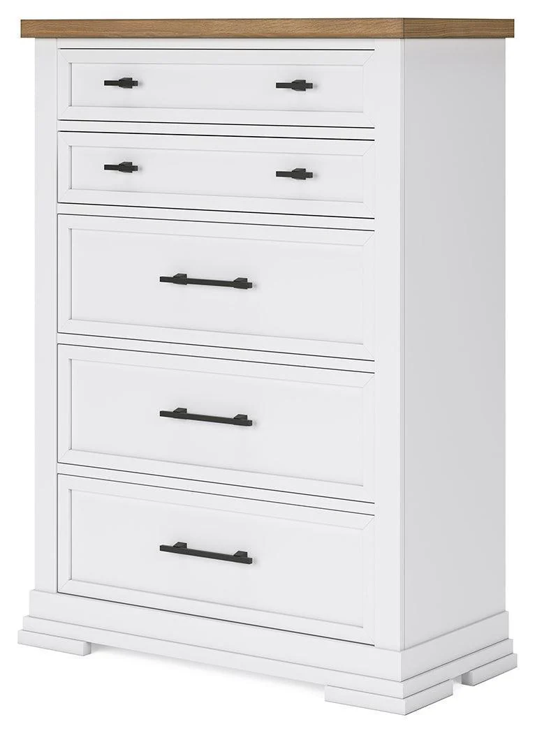Ashbryn White Natural Chest Of Drawers - Image 3