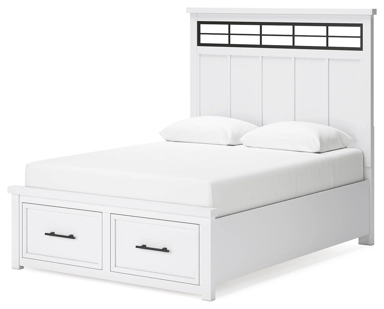 Ashbryn White Natural Queen Panel Storage Bed - Image 3