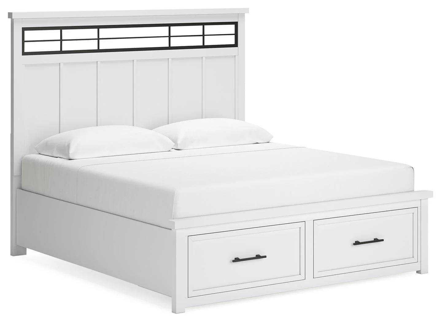 Ashbryn White Natural King Panel Storage Bed - Image 2