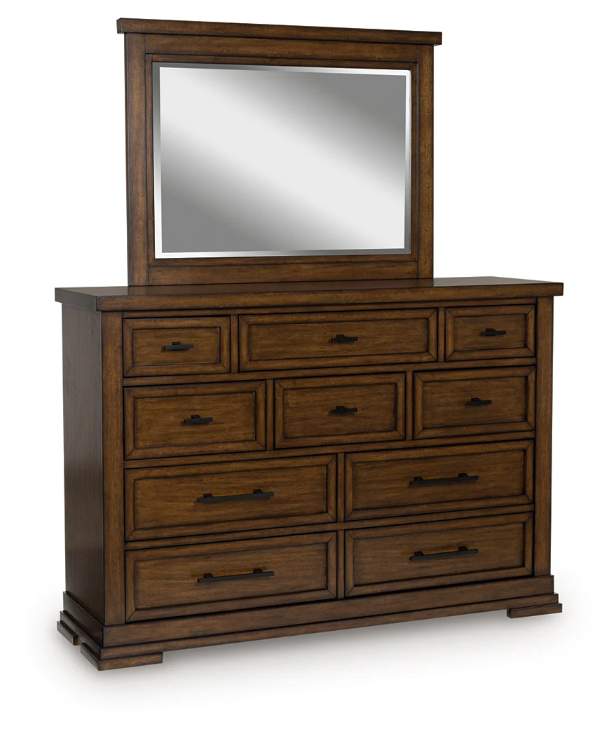 Taffenbrook Medium Brown Dresser and Mirror - Image 2