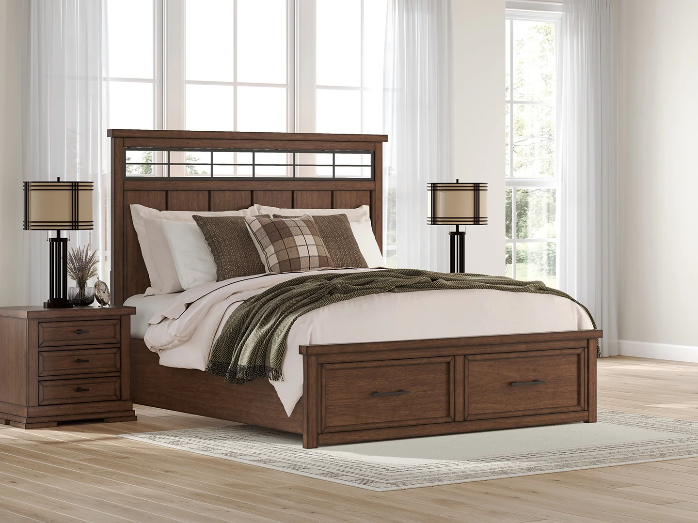 Taffenbrook Medium Brown King Panel Storage Bed - Image 1