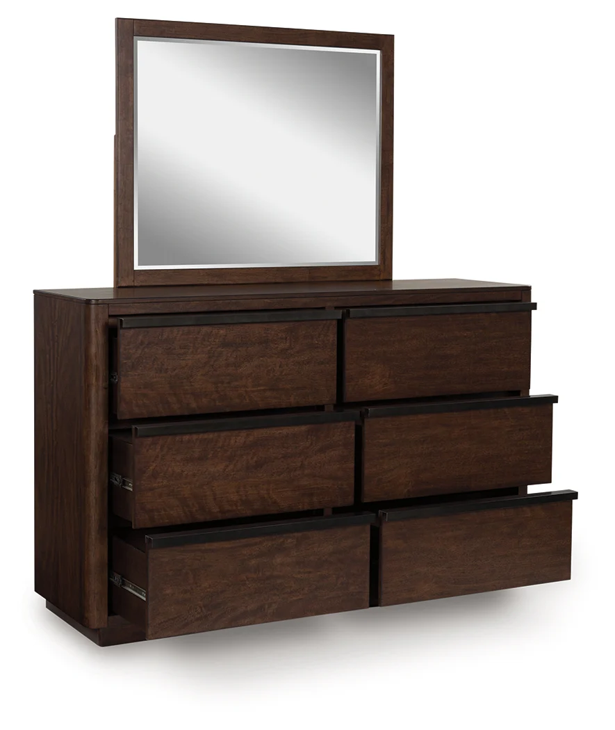 Dilenno Dark Brown Dresser and Mirror - Image 3