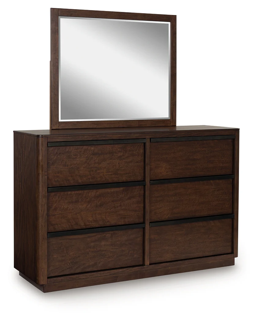 Dilenno Dark Brown Dresser and Mirror - Image 2