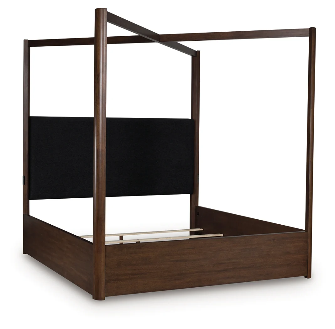 Dilenno Dark Brown Queen Canopy Bed - Image 2