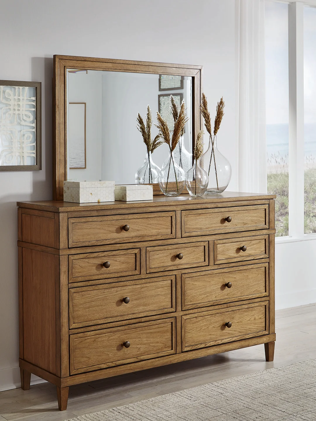 Sharlance Brown Dresser and Mirror - Image 1
