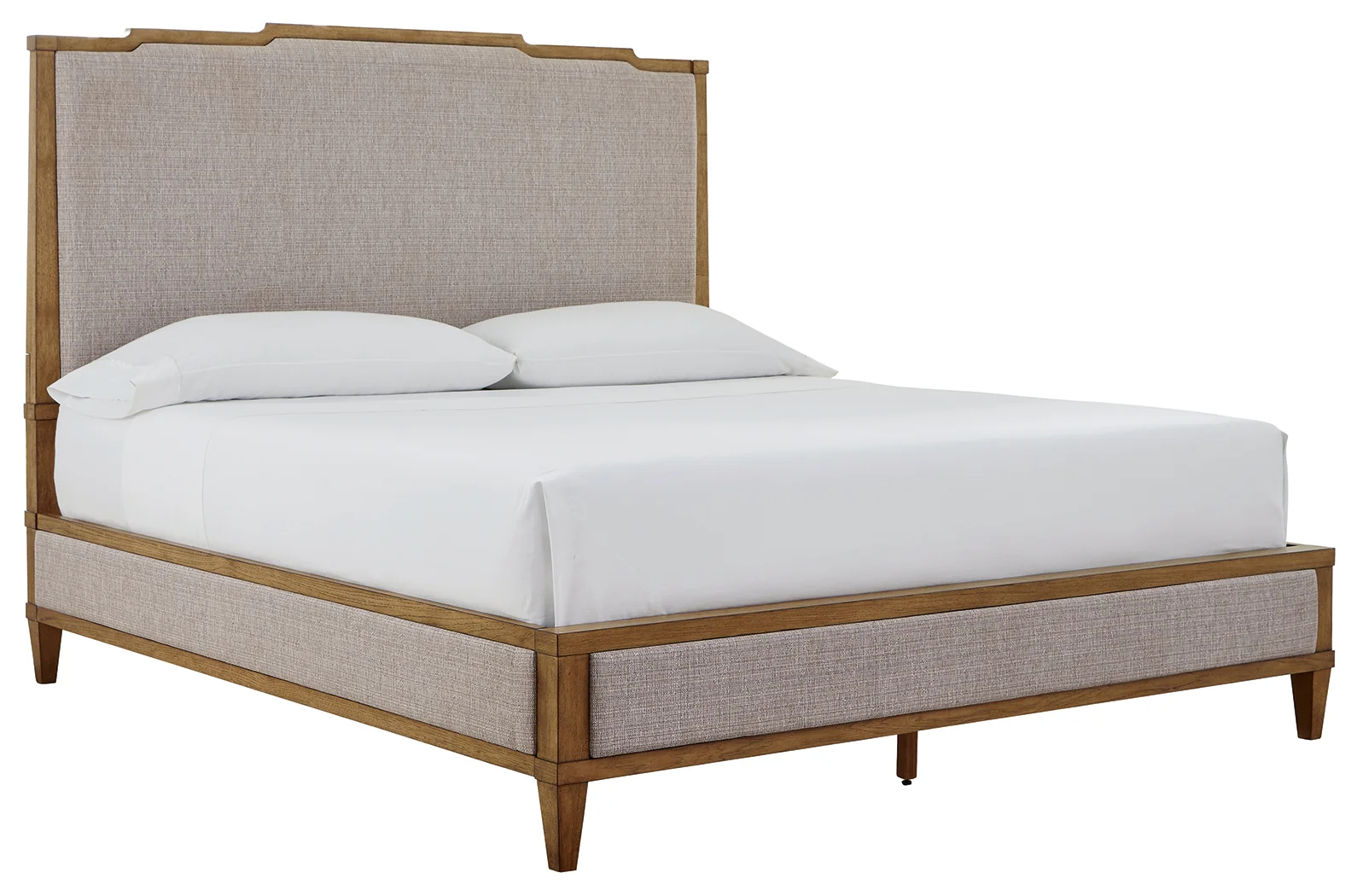 Sharlance Light Brown King Upholstered Panel Bed - Image 2