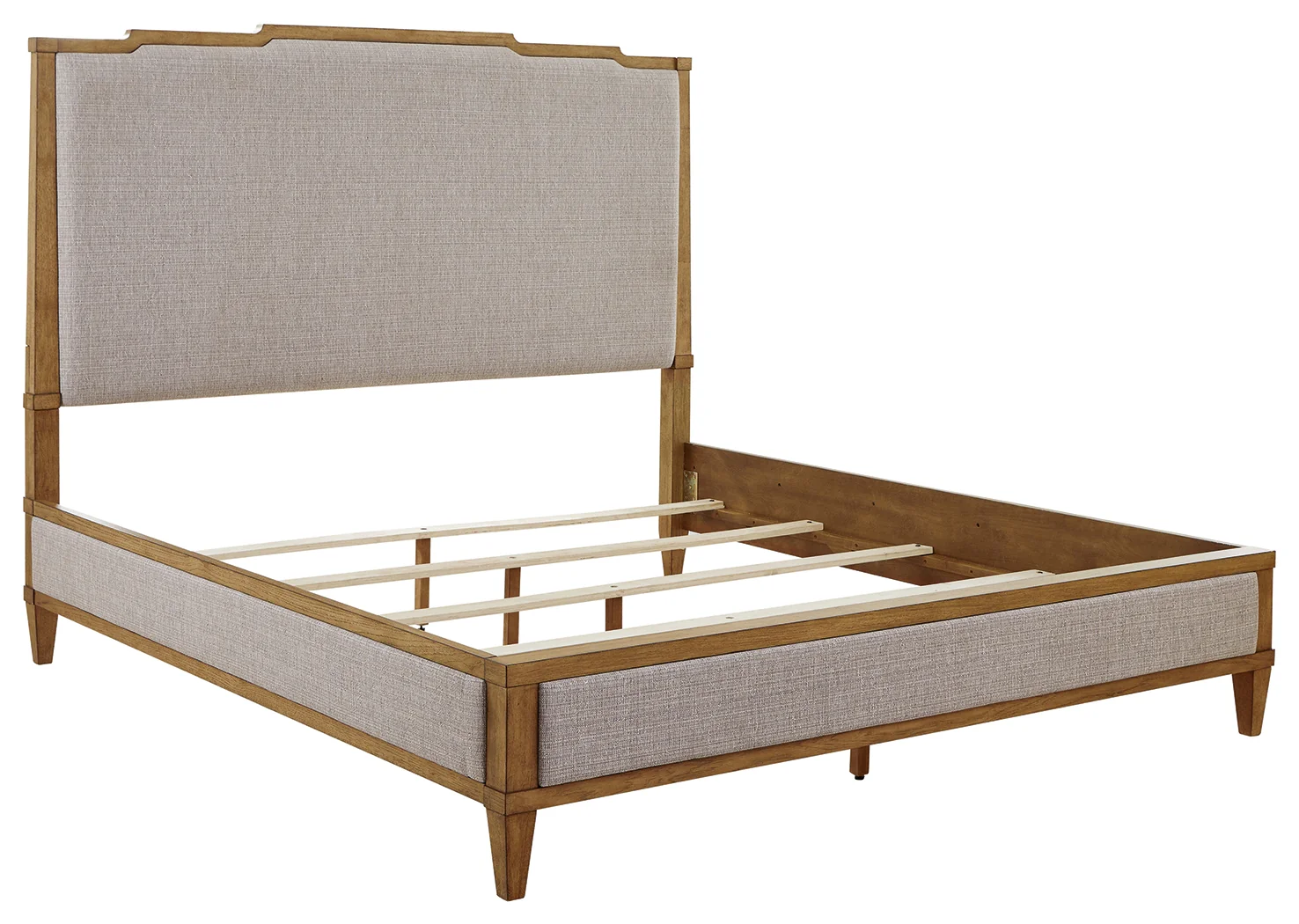 Sharlance Light Brown King Upholstered Panel Bed - Image 3