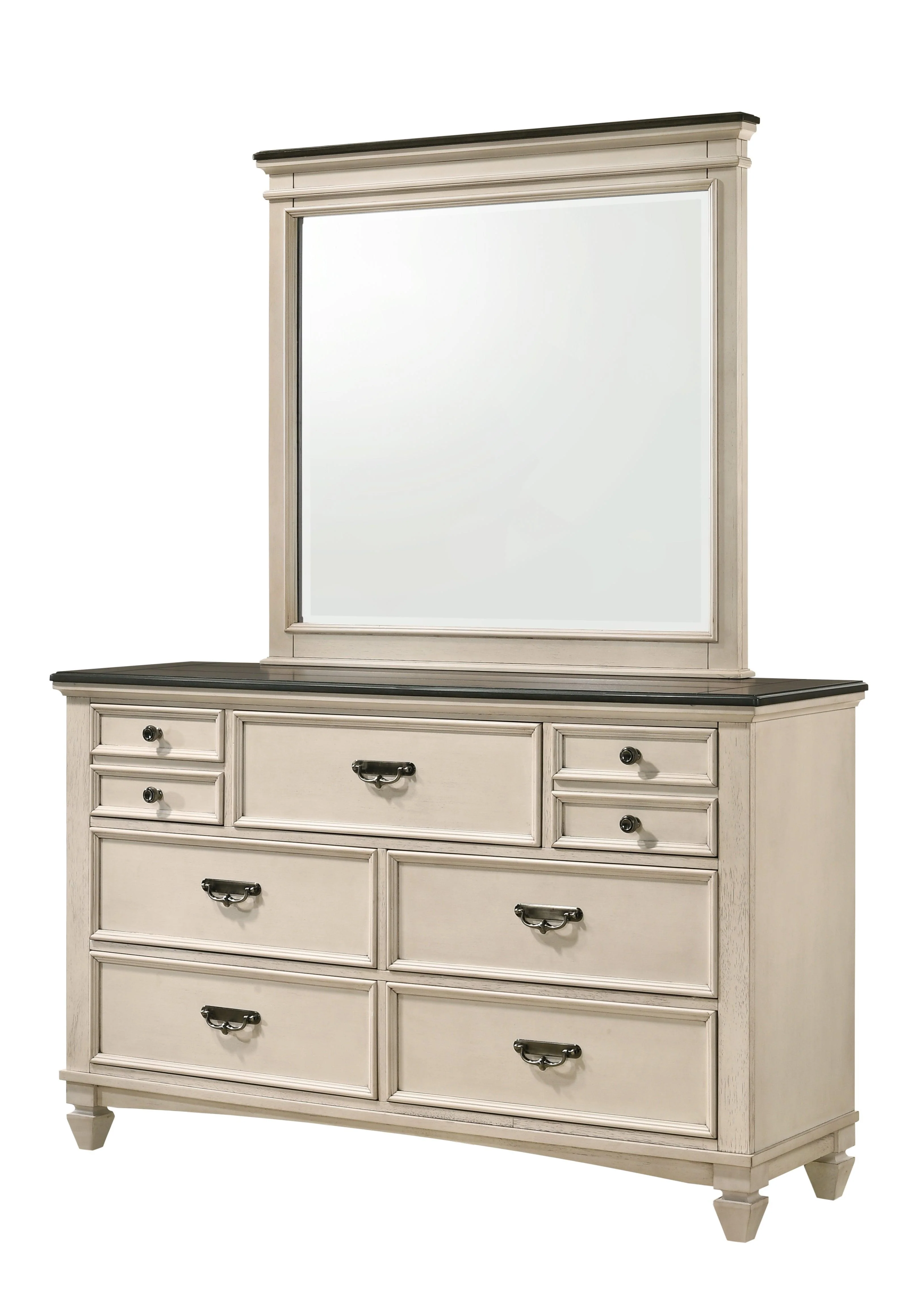 Sawyer Cream Brown Panel King Bed - Image 3