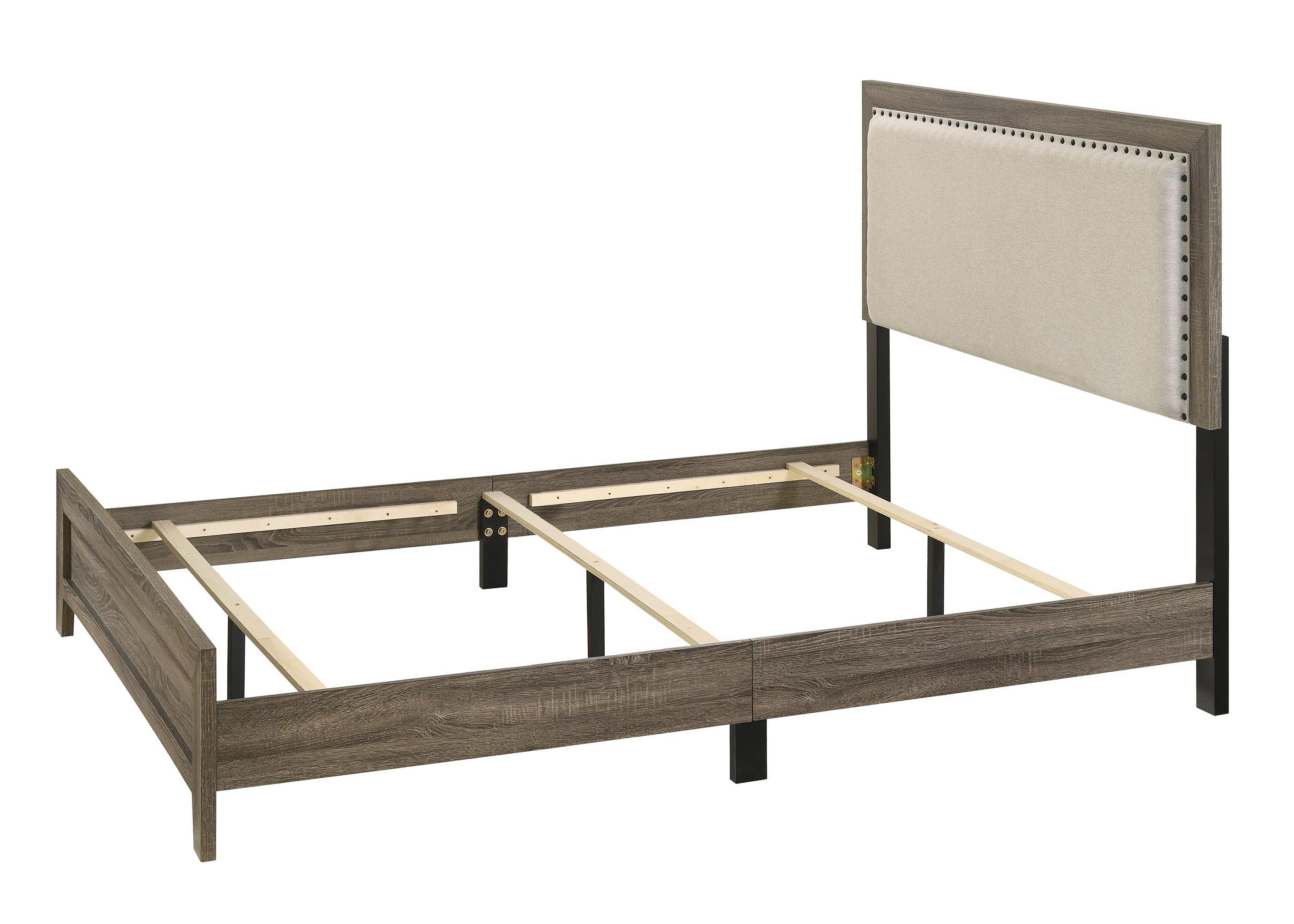 Millie Gray Fabric Upholstered Panel Bedroom Set - Image 3