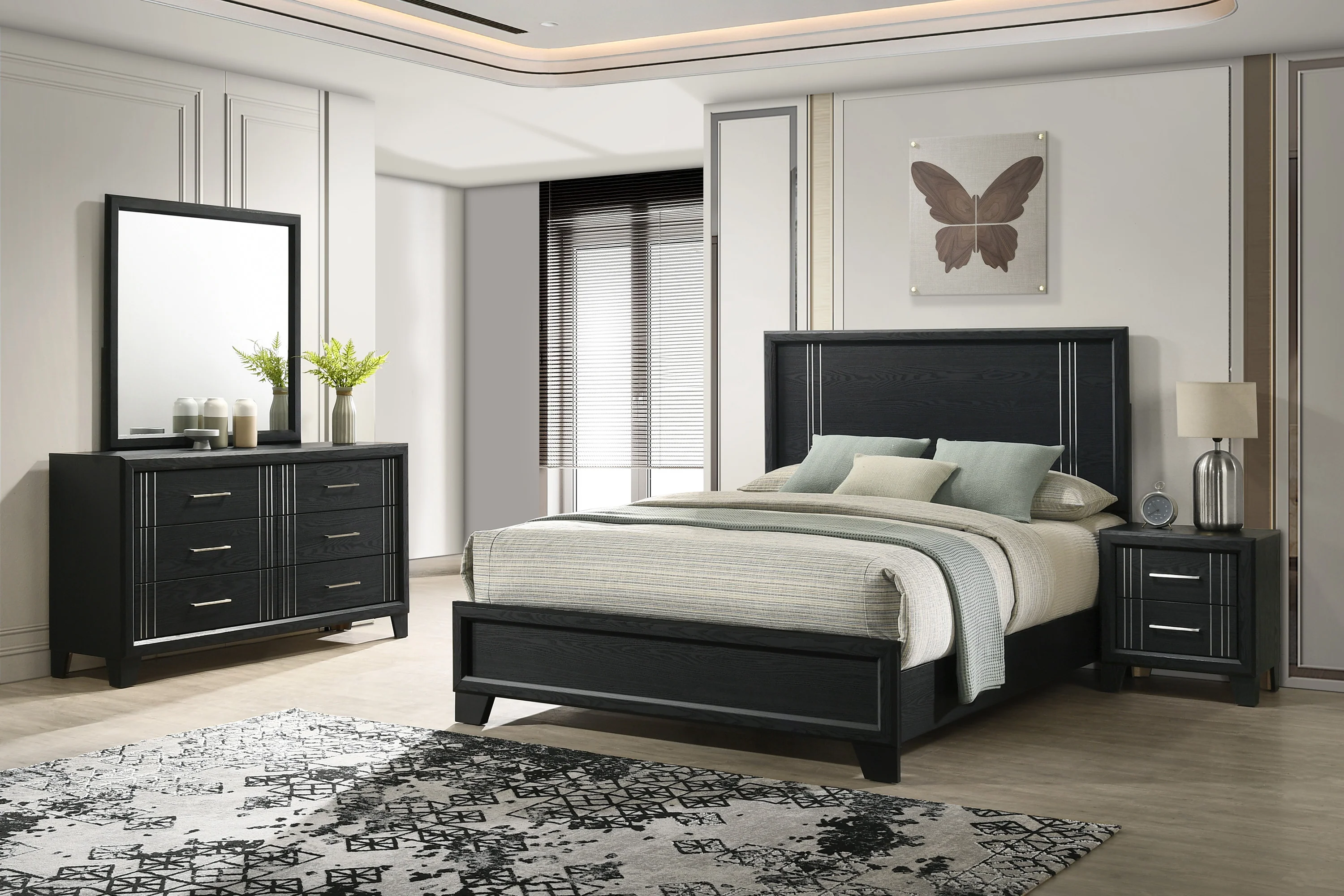 Charlie Charcoal Panel Full Bed - Image 3