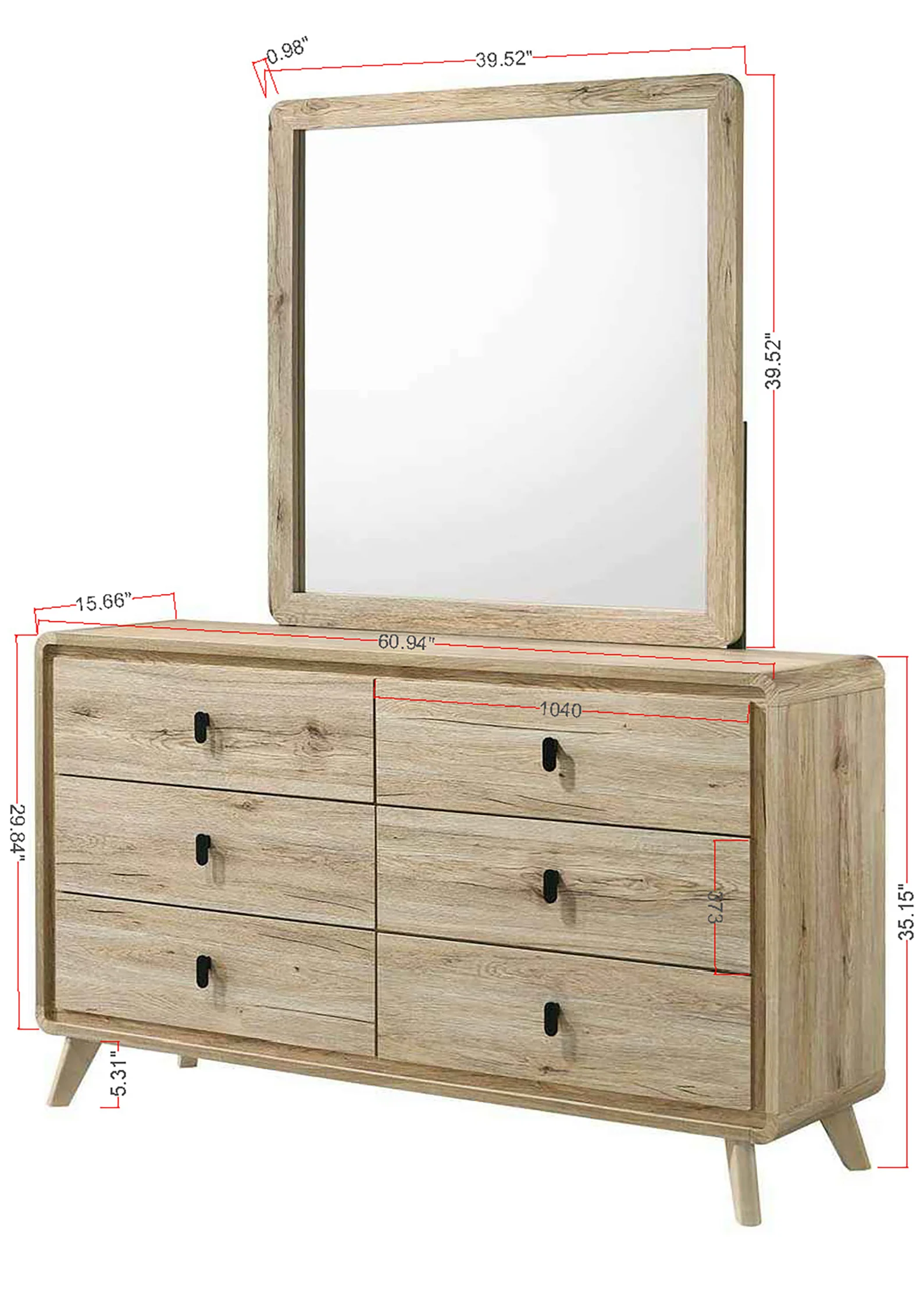 Dawson Light Brown Dresser - Image 2
