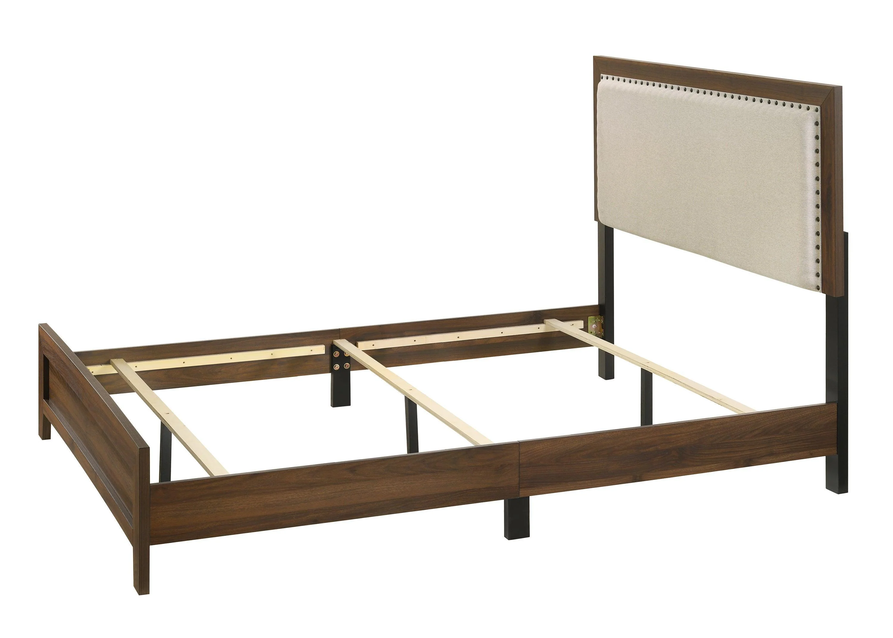 Millie Brown Fabric Upholstered Panel Bedroom Set - Image 3