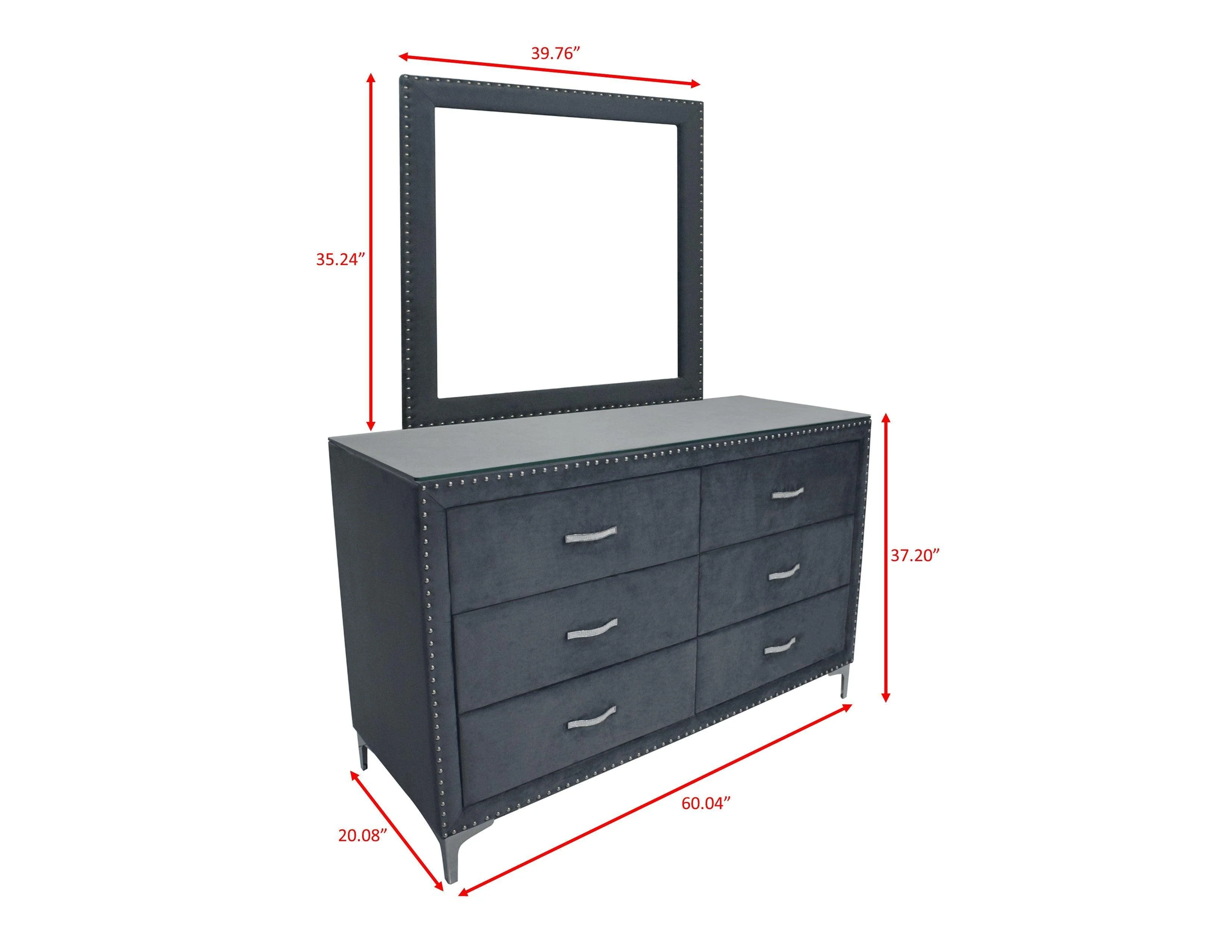 Lucinda Dresser Dark Gray 6 Drawers - Image 2