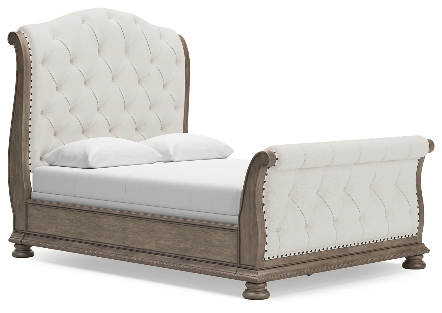 Ardenfield Light Brown Queen Upholstered Sleigh Bed - Image 2