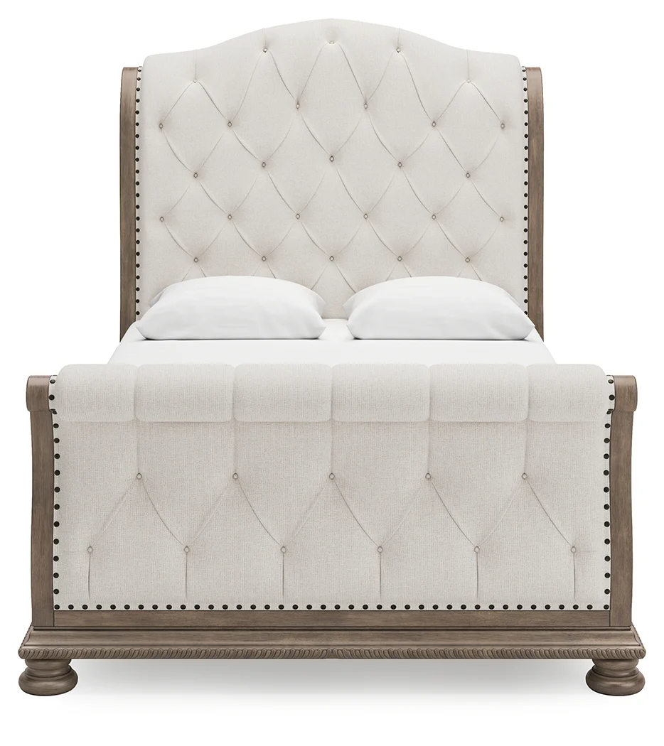 Ardenfield Light Brown Queen Upholstered Sleigh Bed - Image 3