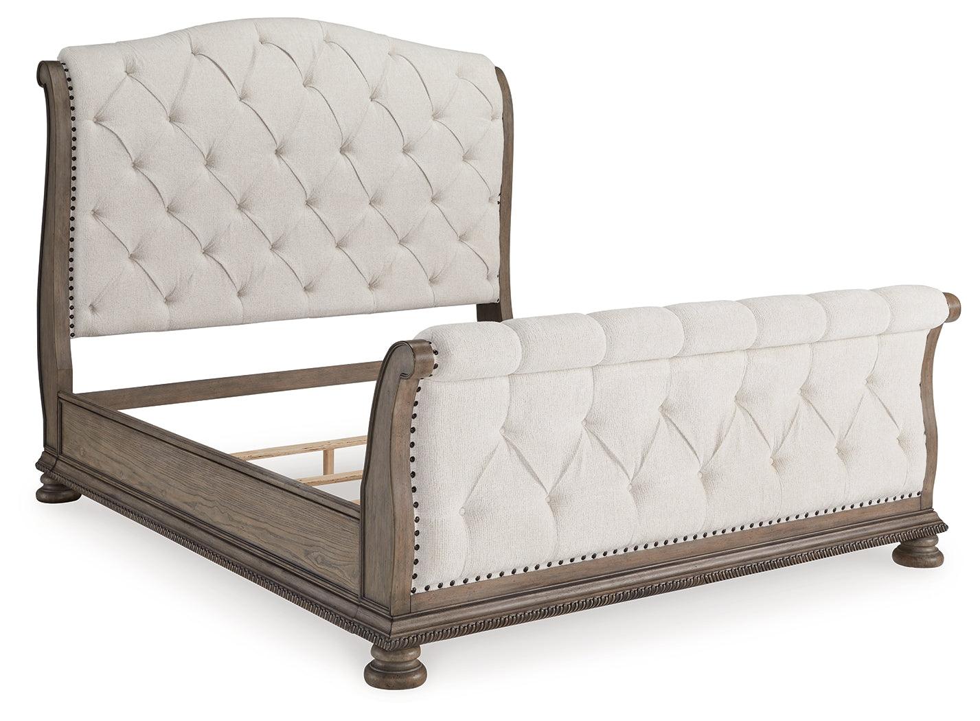 Ardenfield Light Brown King Upholstered Sleigh Bed - Image 3