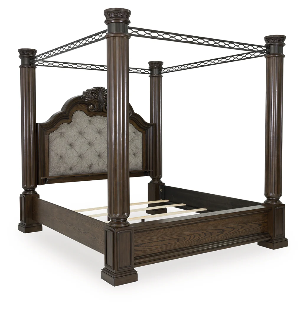 Maylee Dark Brown Queen Canopy Bed - Image 2