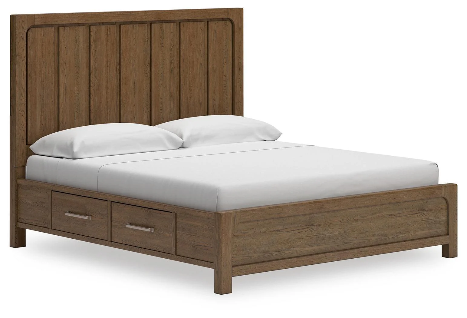 Cabalynn Light Brown King Panel Bed With Storage - Image 2