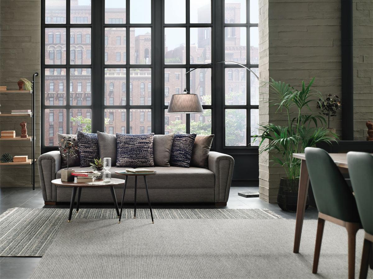 Brera Brown blue 3-Seater Sofa Bed With Storage