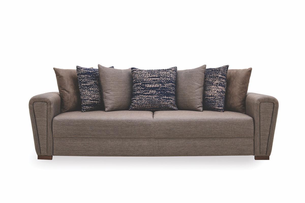 Brera Brown blue 3-Seater Sofa Bed With Storage - Image 2