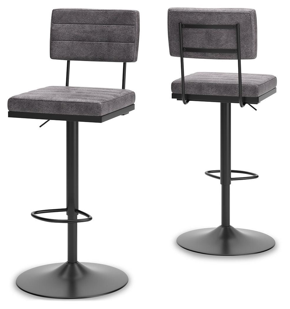 Strumford Gray Black Bar Height Stool - Image 2