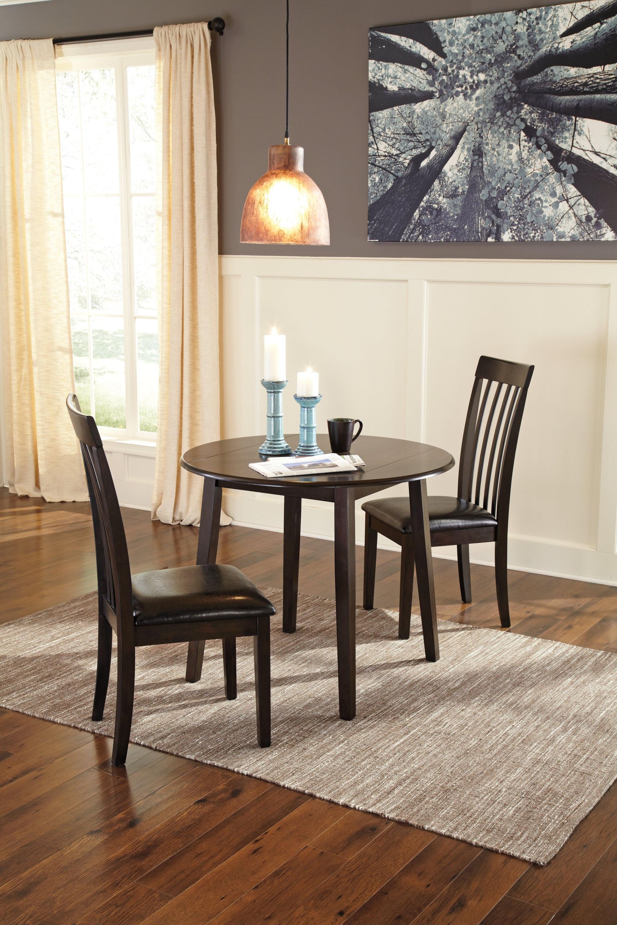 Hammis Dark Brown Dining Drop Leaf Table - Image 3