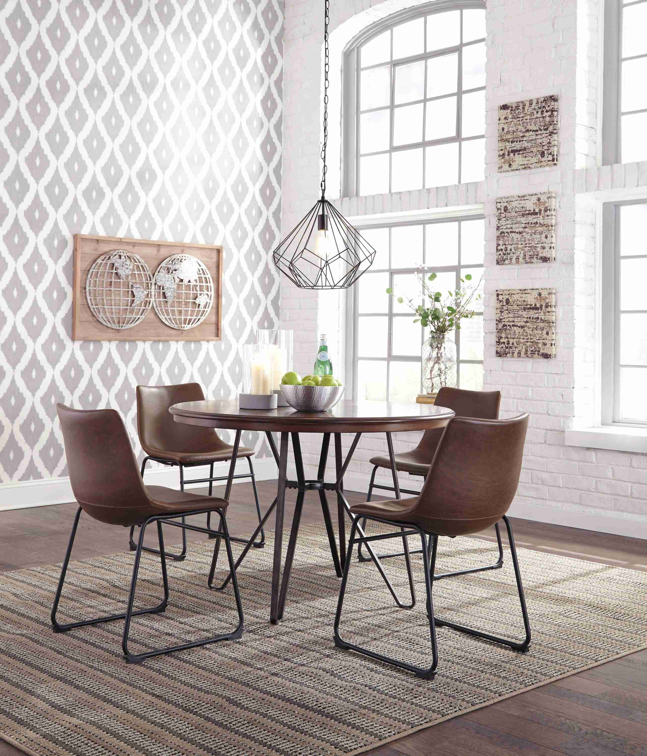Centiar Brown Faux Leather Dining Chair - Image 3