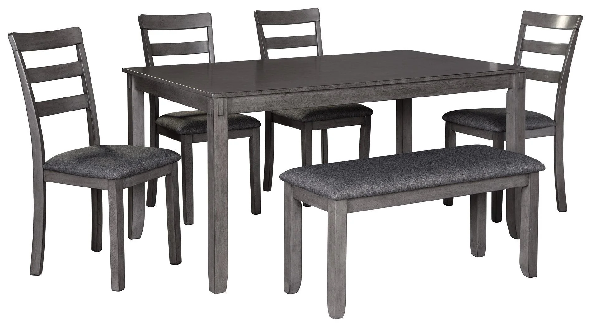 Bridson Gray Dining Table And Chairs With Bench (Set of 6) - Image 2