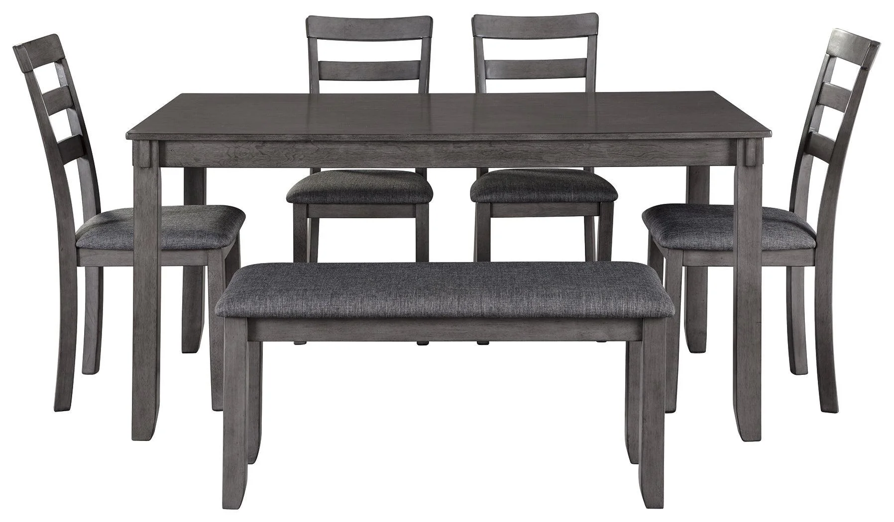 Bridson Gray Dining Table And Chairs With Bench (Set of 6) - Image 3