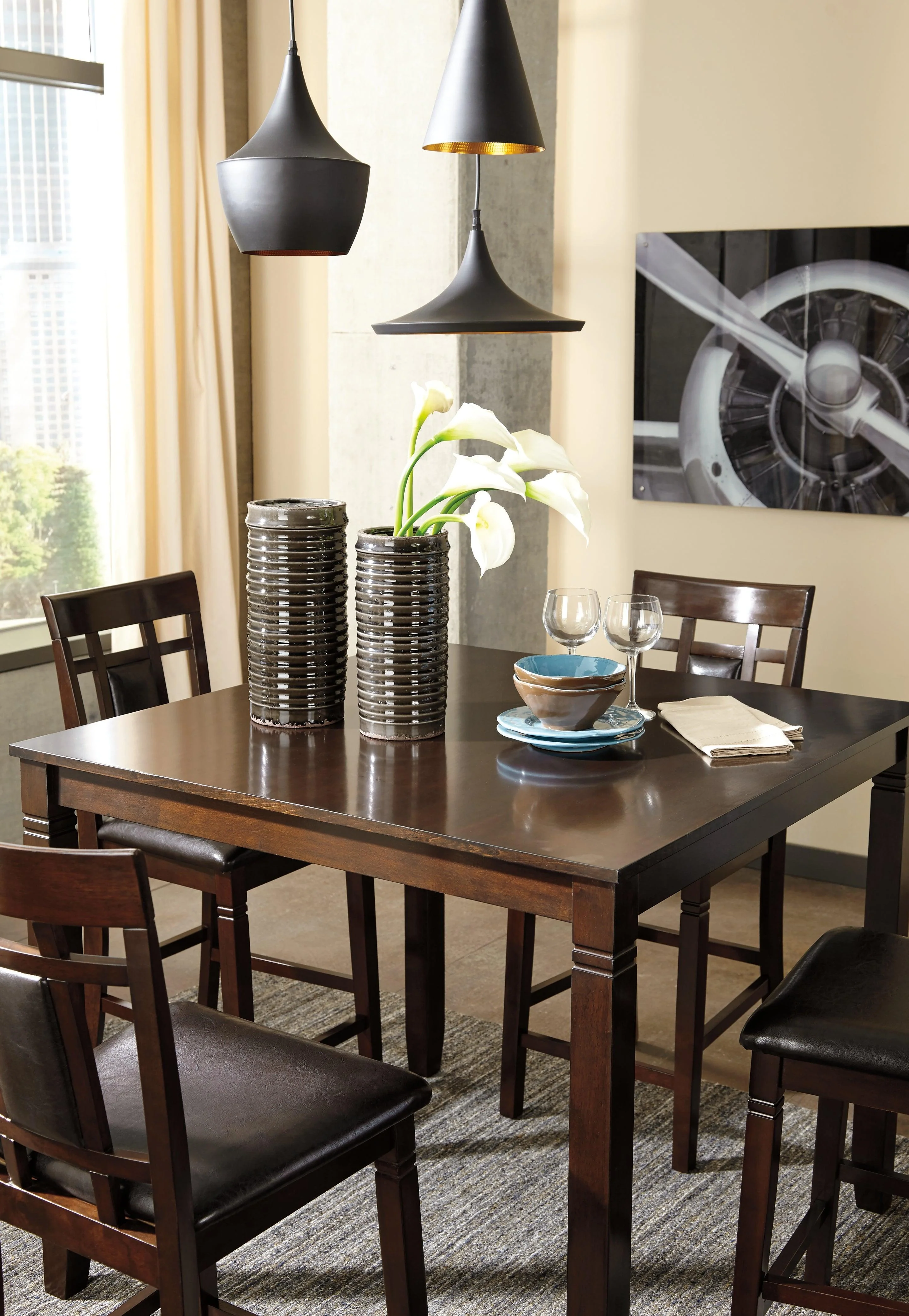 Bennox Brown Counter Height Dining Table And Bar Stools (Set of 5) - Image 3