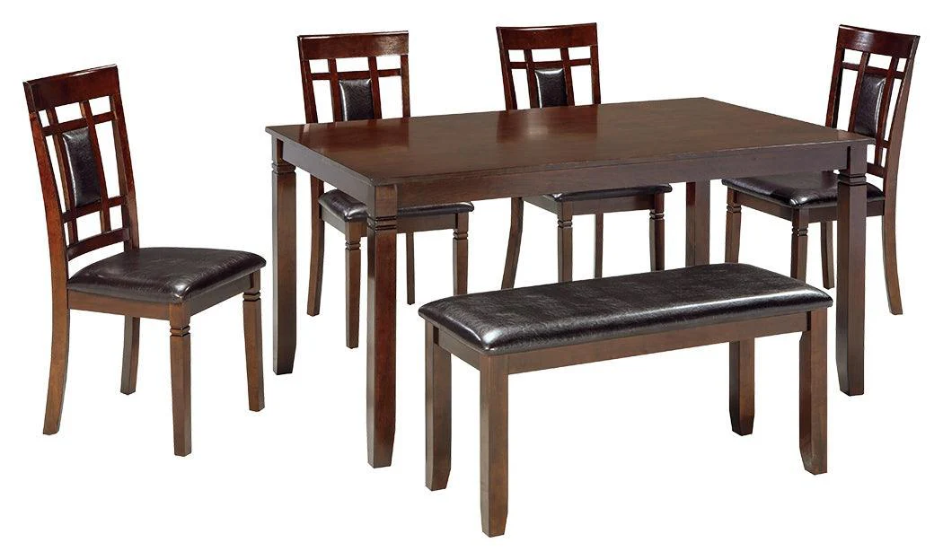 Bennox Brown Dining Table And Chairs With Bench (Set of 6) - Image 2