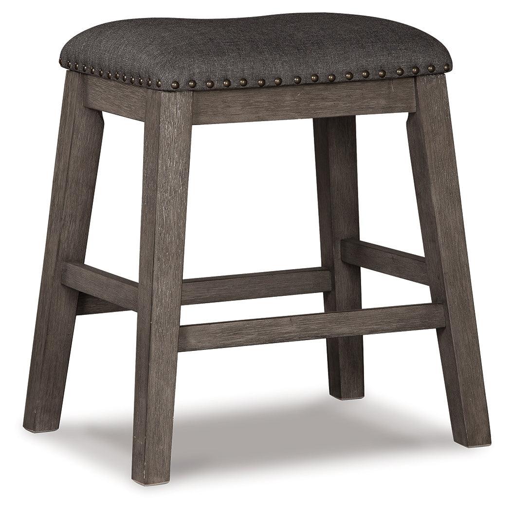 Caitbrook Gray Counter Height Upholstered Bar Stool - Image 2
