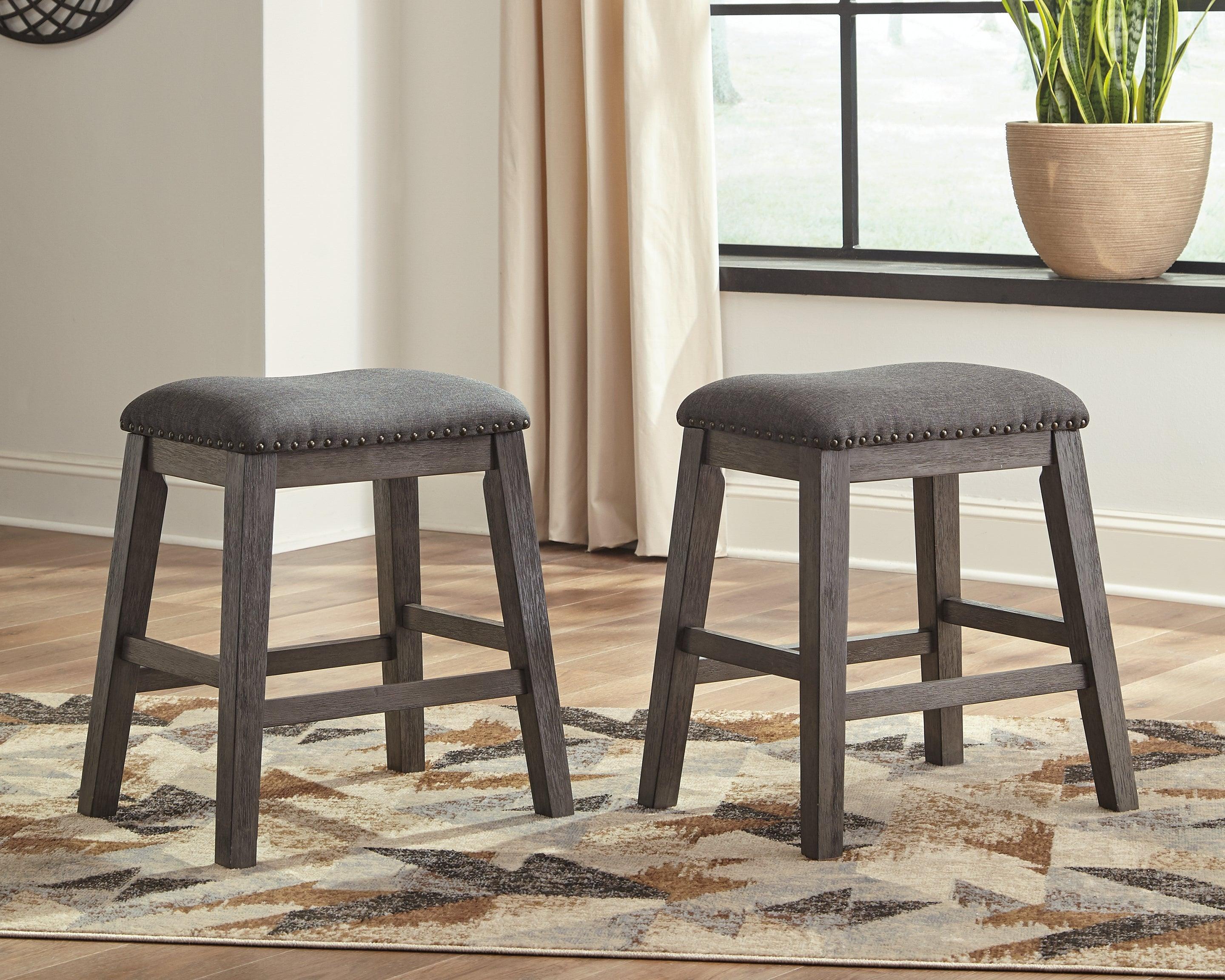 Caitbrook Gray Counter Height Upholstered Bar Stool - Image 3