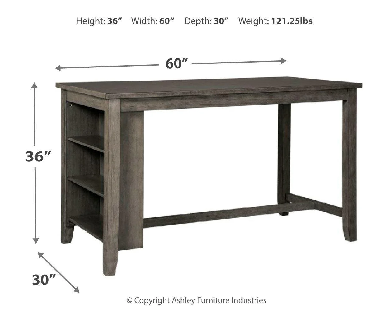 Caitbrook Gray Counter Height Dining Table - Image 3