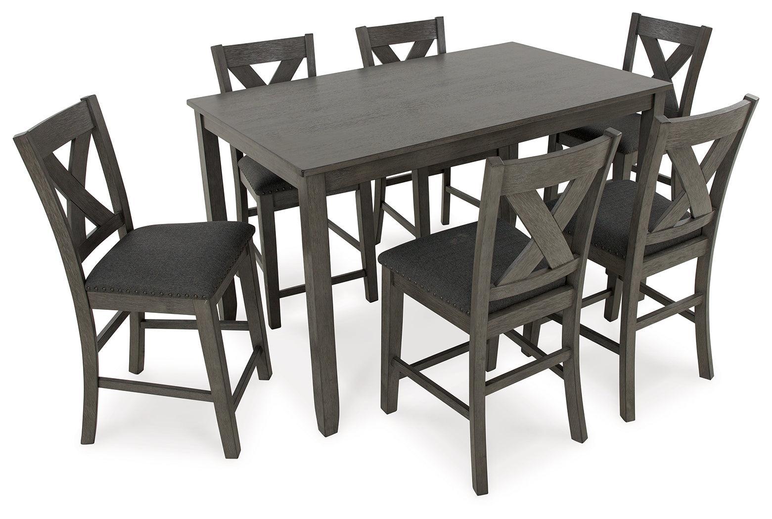 Caitbrook Gray Counter Height Dining Table And Bar Stools (Set of 7) - Image 3