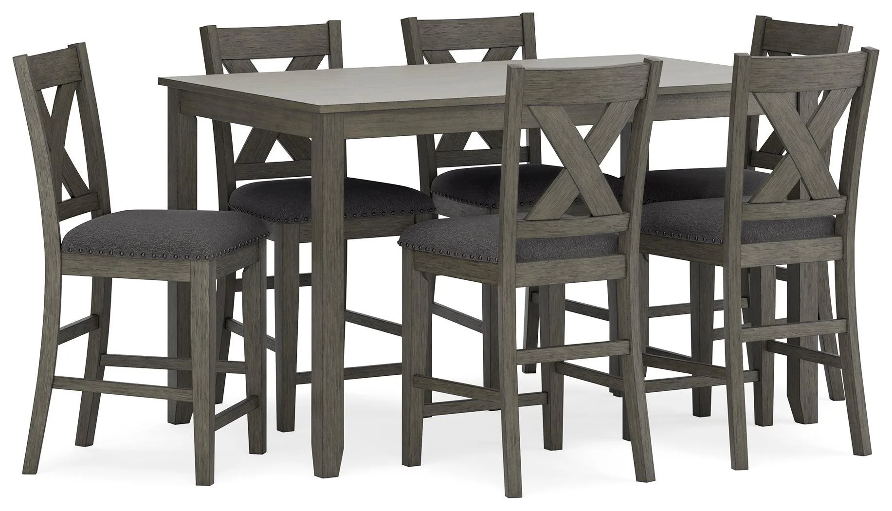 Caitbrook Gray Counter Height Dining Table And Bar Stools (Set of 7) - Image 2