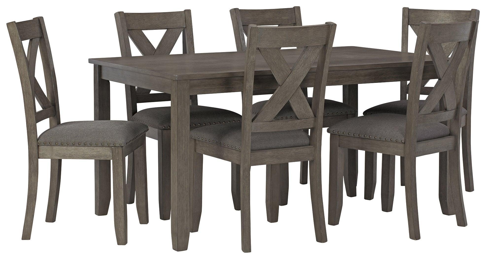 Caitbrook Gray Dining Table And Chairs (Set of 7) - Image 2