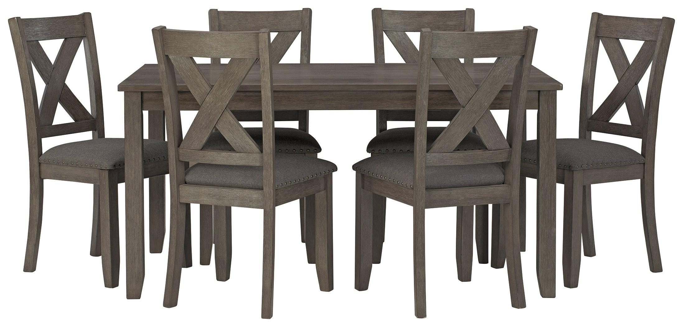 Caitbrook Gray Dining Table And Chairs (Set of 7) - Image 3