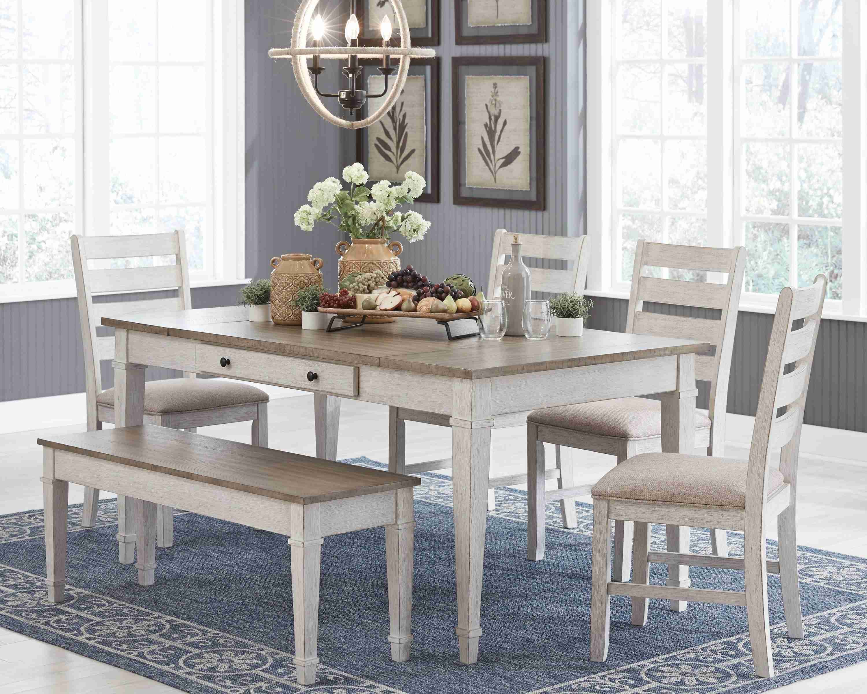 Skempton White Light Brown Dining Table - Image 3