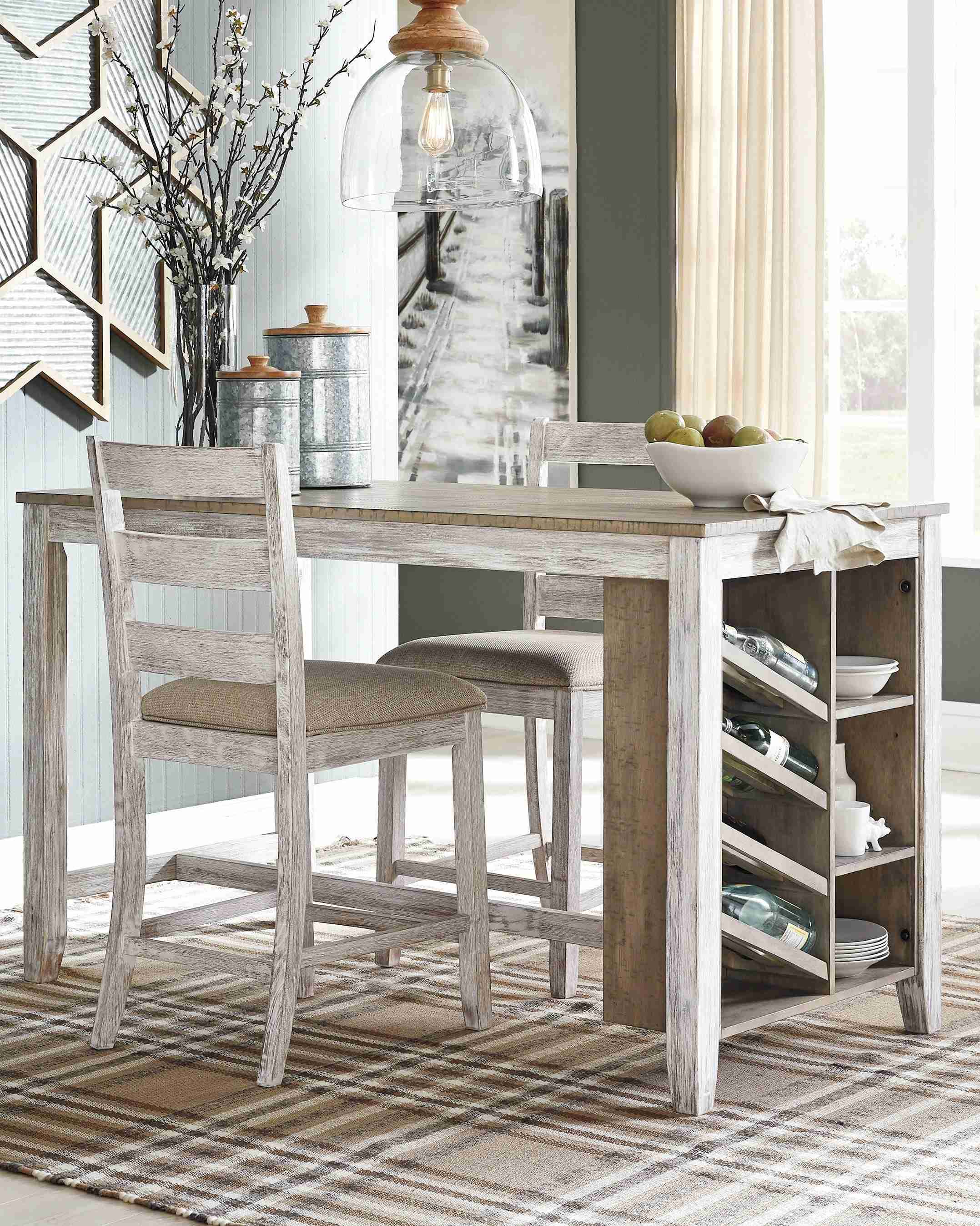 Skempton White Light Brown Counter Height Dining Table - Image 3