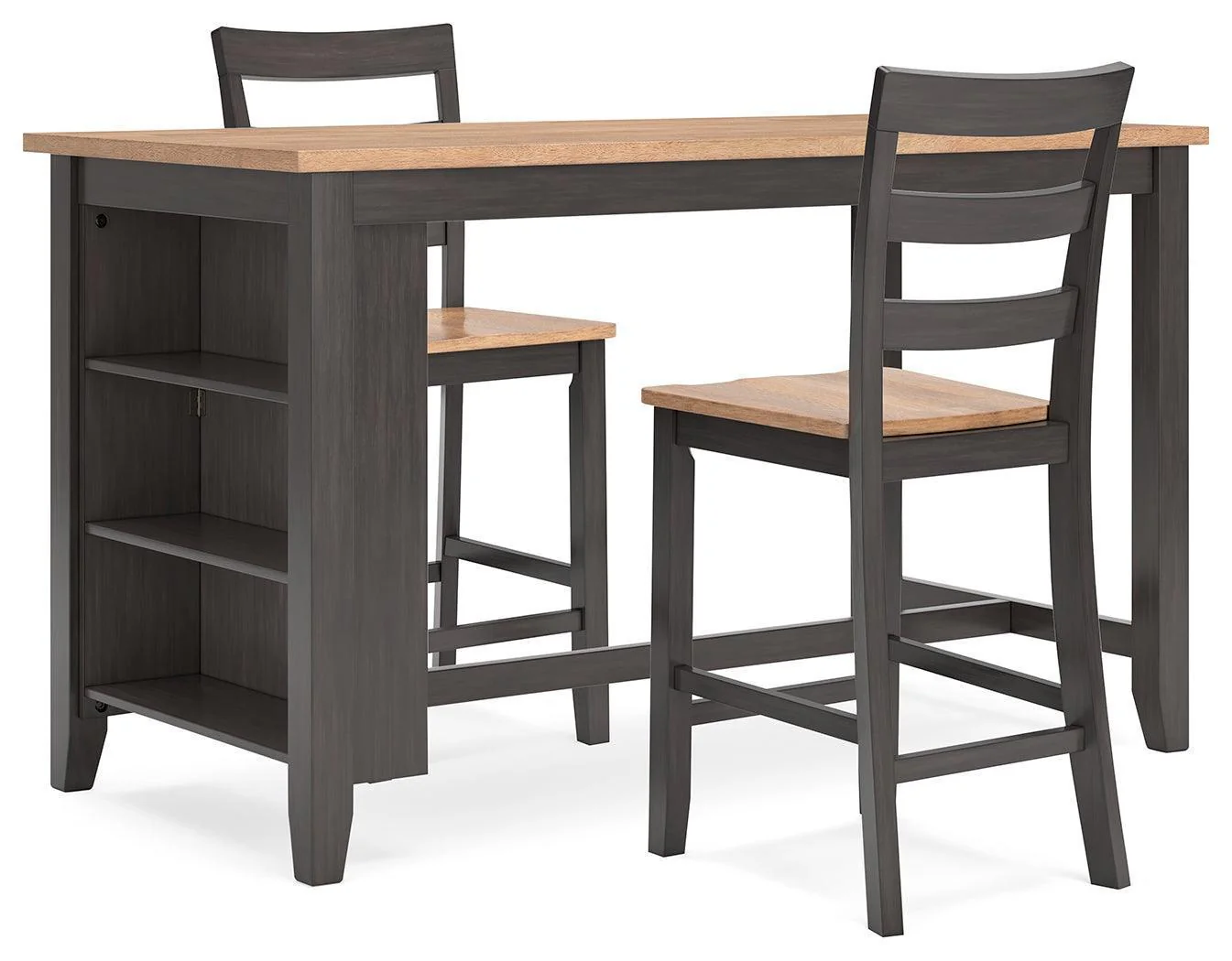 Gesthaven Natural/Brown Counter Height Dining Table and 2 Barstools - Image 1