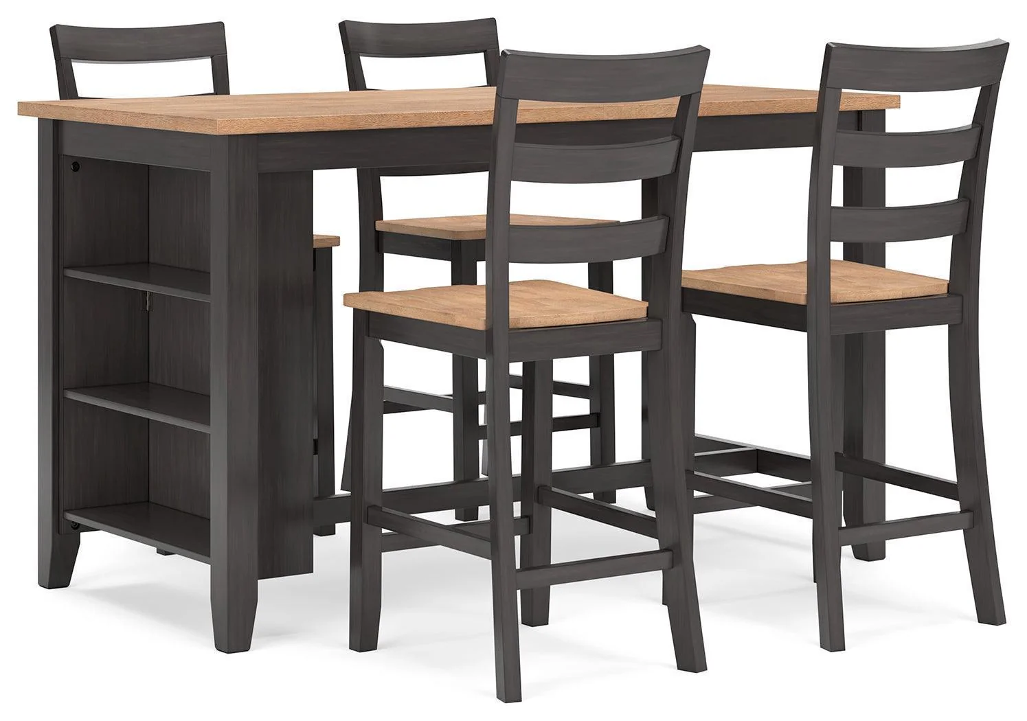Gesthaven Natural/Brown Counter Height Dining Table and 4 Barstools - Image 2