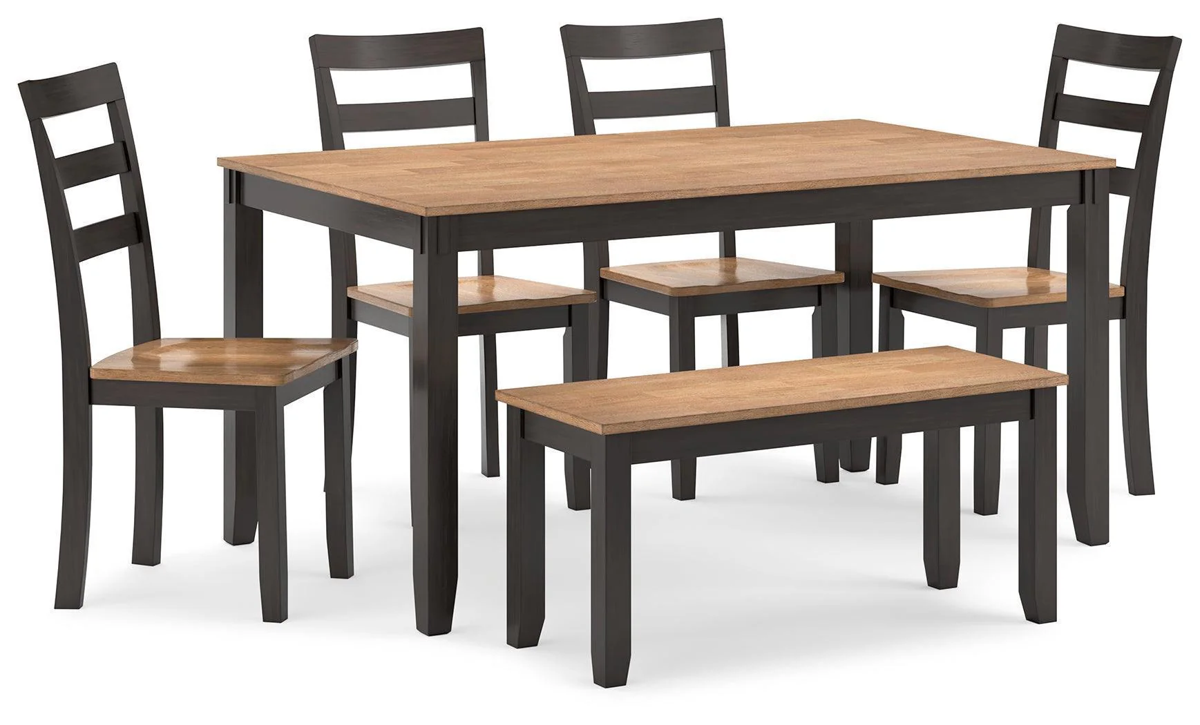 Gesthaven Natural Brown Dining Table With 4 Chairs And Bench (Set of 6) - Image 2
