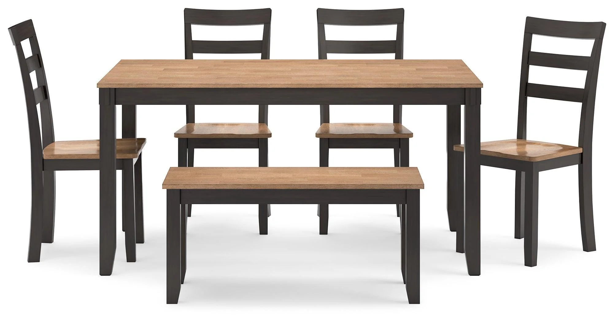 Gesthaven Natural Brown Dining Table With 4 Chairs And Bench (Set of 6) - Image 3